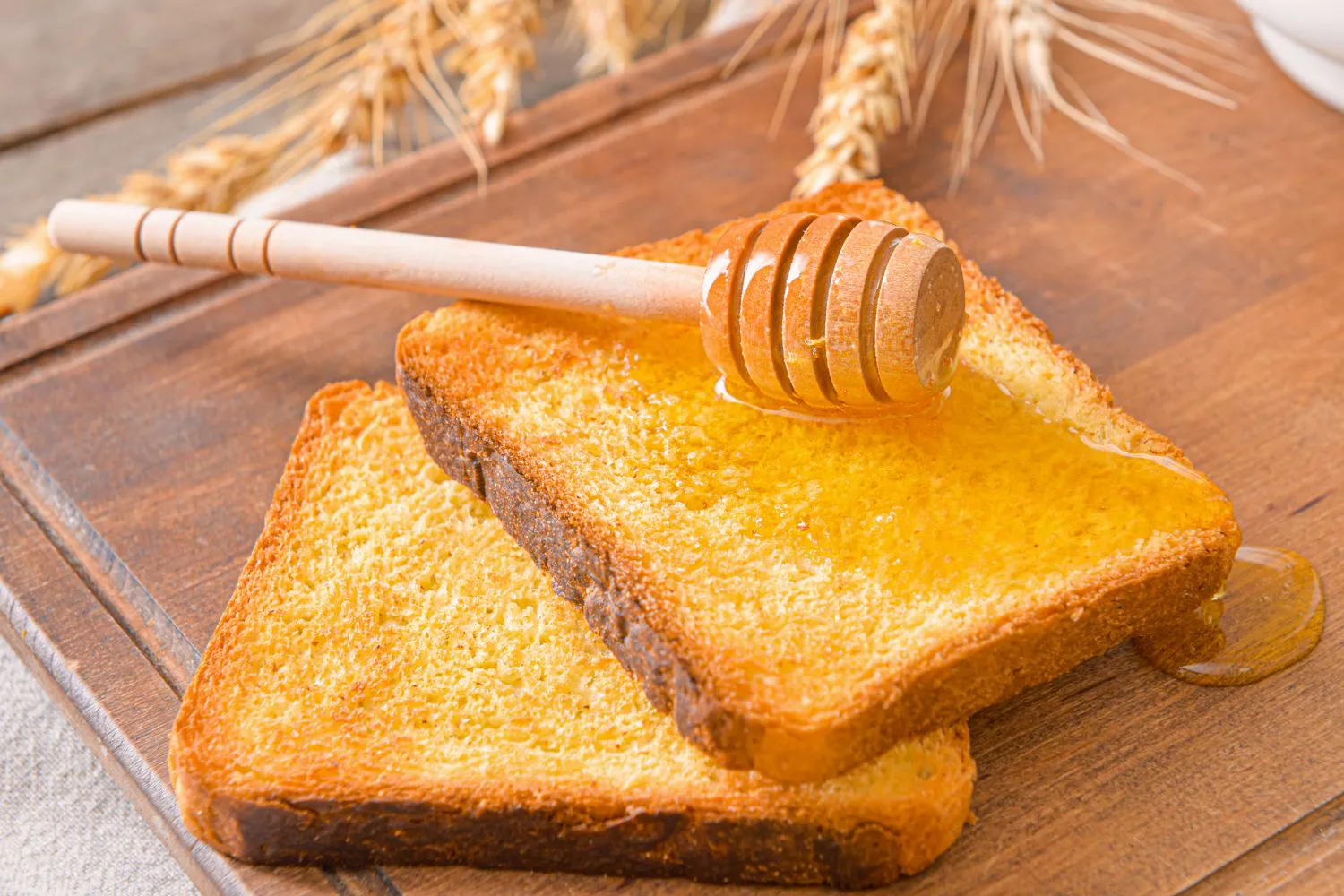 Honey-topped toasted bread at FiFi Bakery Shop in Brooklyn