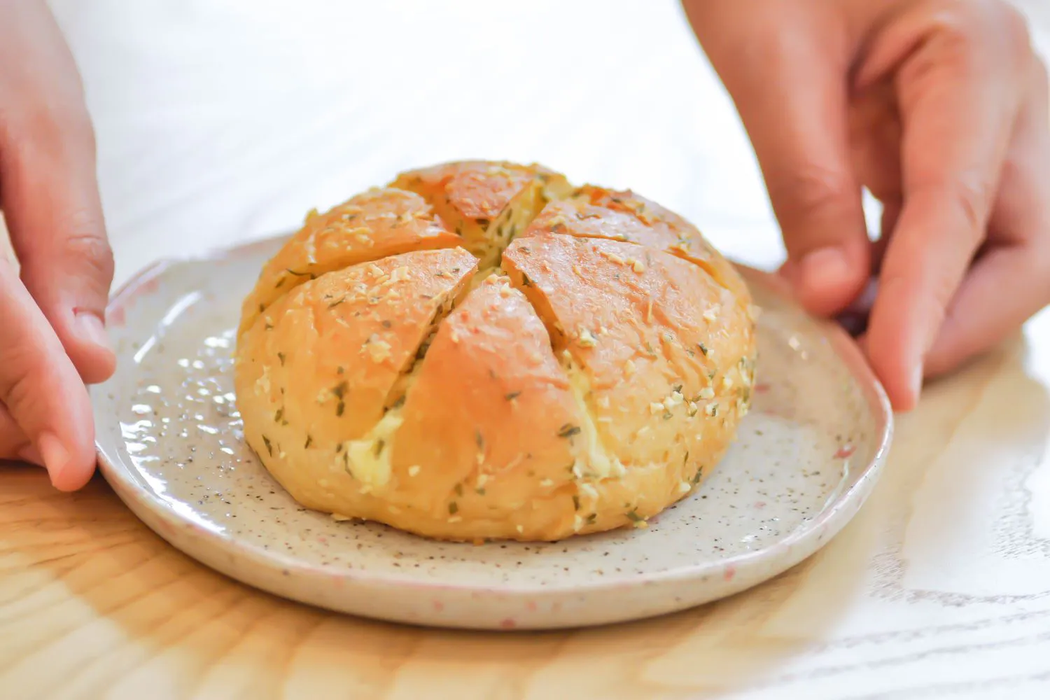 Garlic herb stuffed bread at FiFi Bakery Shop in Brooklyn